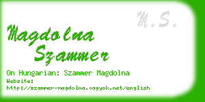 magdolna szammer business card